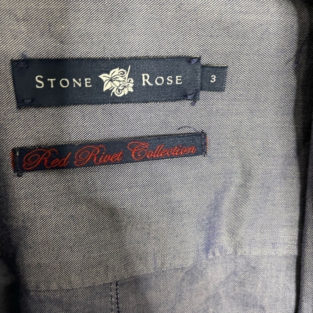 Stone Rose Red Rivet Collection Button Down Shirt 3/M - Picture 2 of 8